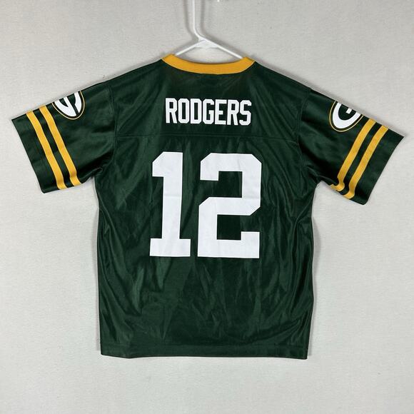 NFL Green Bay Packers Jersey Aaron Rodgers #12 Youth Large Team Apparel Green YL - Picture 5 of 8